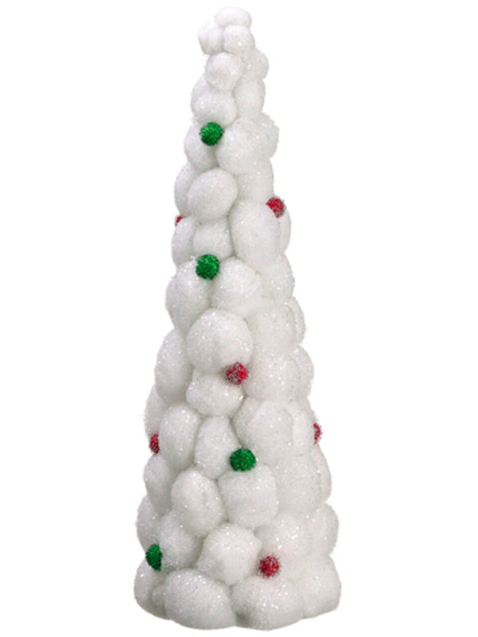 Allstate 24" White Whimsical Snowball Glitter Tabletop Christmas Topiary Tree - Unlit